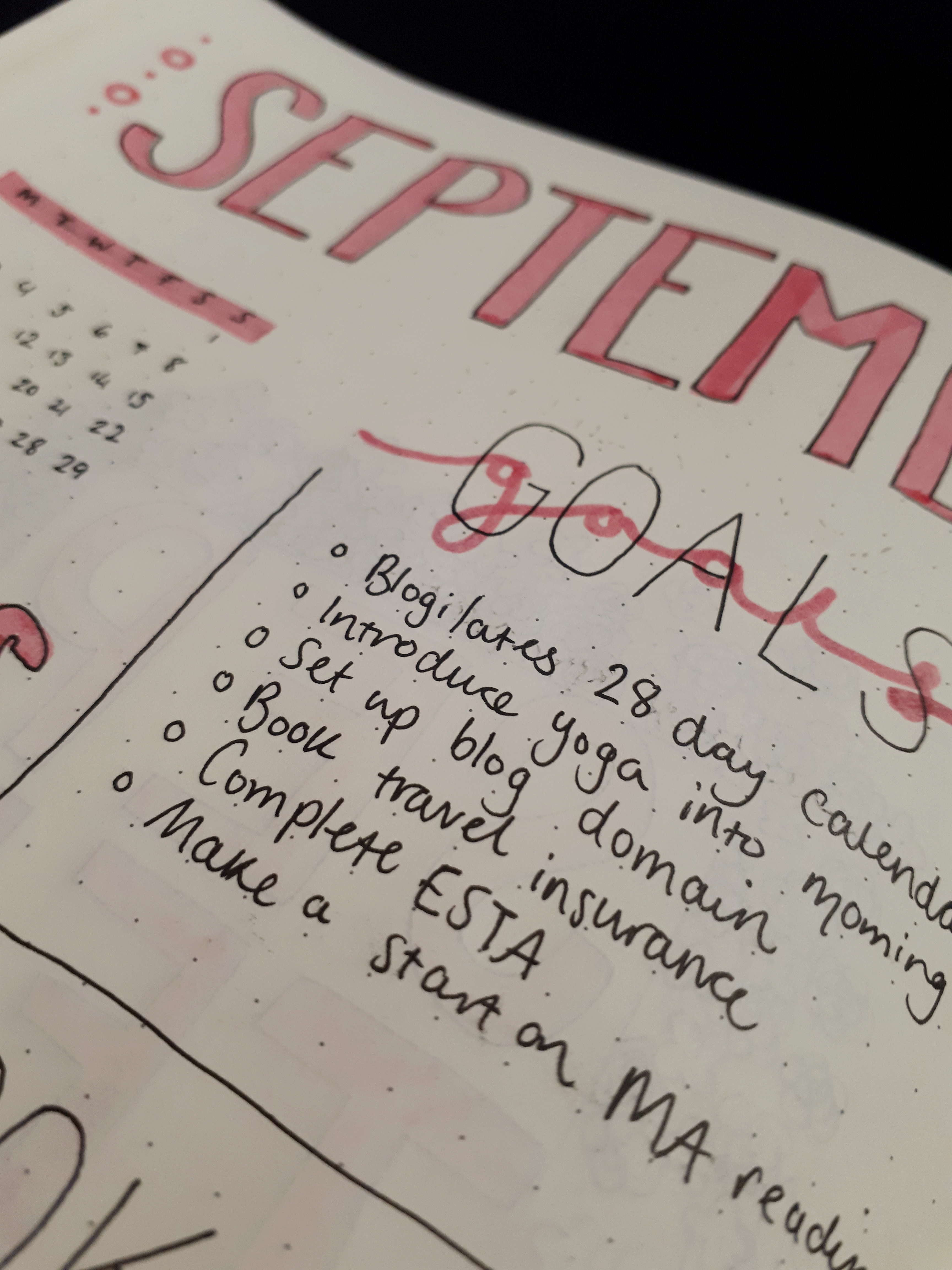 September Monthly Spread - Bujo | rosie abigail