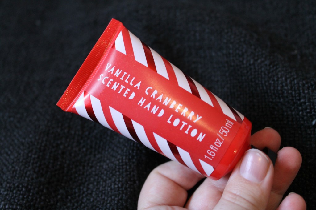 Red bottle of hand lotion